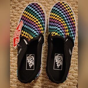 Vans Multicolor Checkered Slip-On Shoes